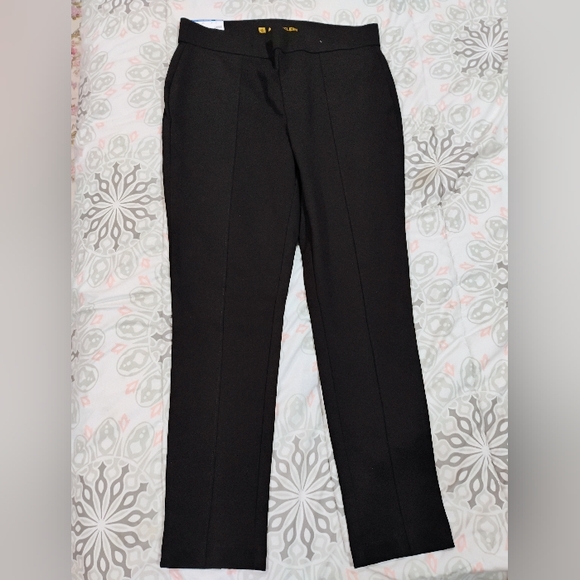 Anne Klein Black Straight Leg Pants Versatile Design - Picture 1 of 13
